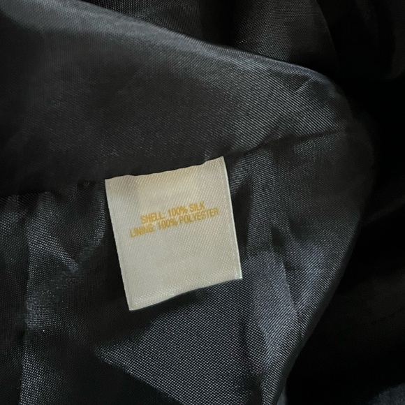 Kate Spade Silk Herringbone Tie Neck Long Sleeve Dress Small Black - Picture 13 of 14